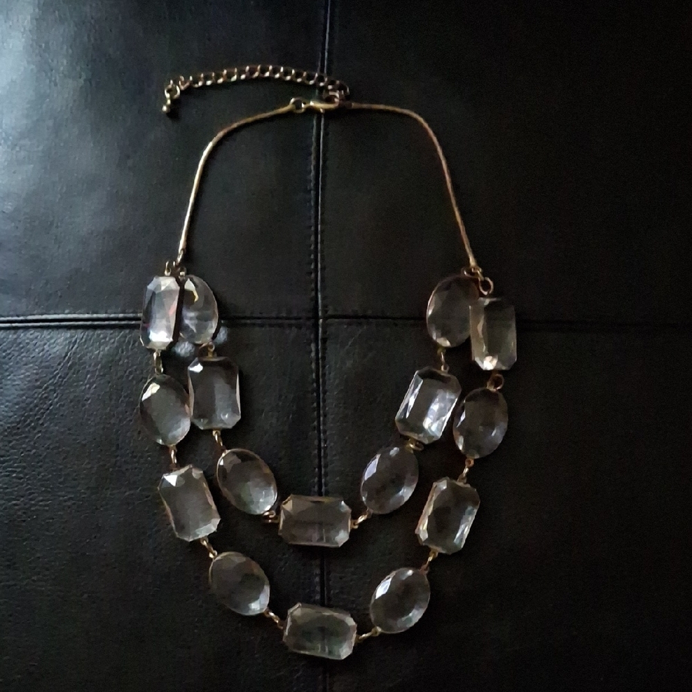 Elegant Gold and Clear Statement Necklace